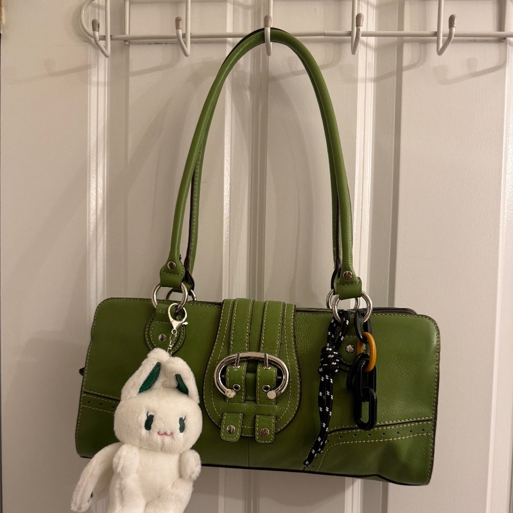 WILSONS LEATHER Vintage Green Retro 70s 80s Shoulder Bag